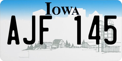 IA license plate AJF145