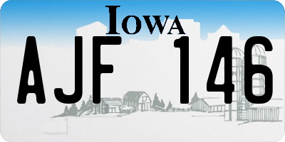 IA license plate AJF146