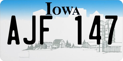 IA license plate AJF147