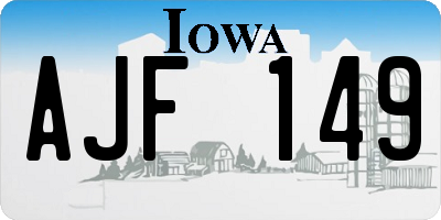 IA license plate AJF149