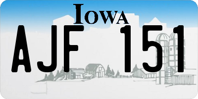 IA license plate AJF151