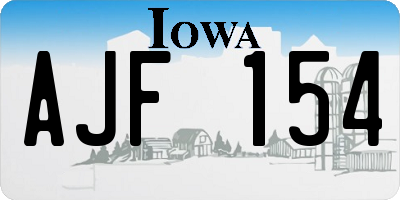 IA license plate AJF154
