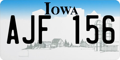 IA license plate AJF156