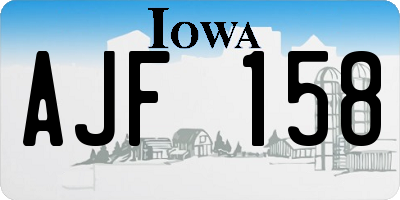 IA license plate AJF158