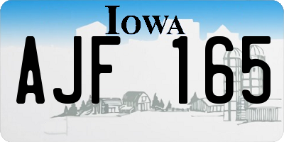IA license plate AJF165
