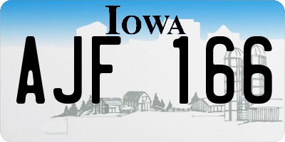 IA license plate AJF166
