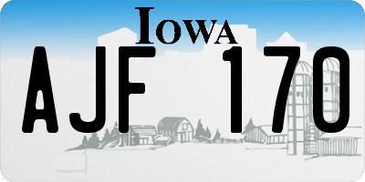 IA license plate AJF170