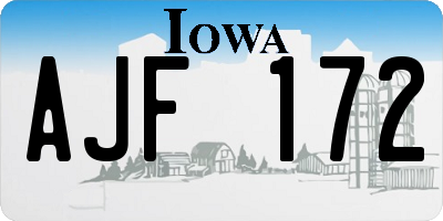 IA license plate AJF172