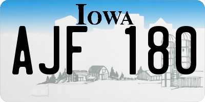 IA license plate AJF180