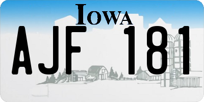 IA license plate AJF181