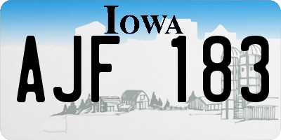 IA license plate AJF183