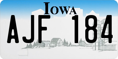 IA license plate AJF184