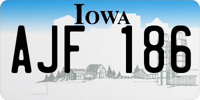 IA license plate AJF186