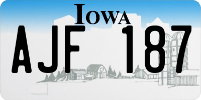 IA license plate AJF187