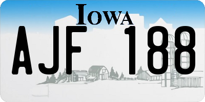 IA license plate AJF188