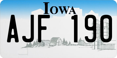 IA license plate AJF190