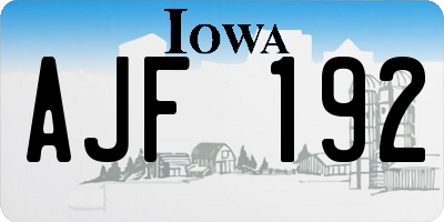 IA license plate AJF192