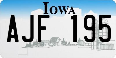 IA license plate AJF195