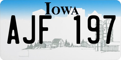 IA license plate AJF197