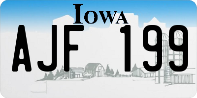 IA license plate AJF199