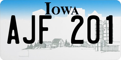 IA license plate AJF201
