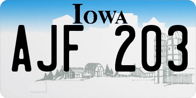 IA license plate AJF203