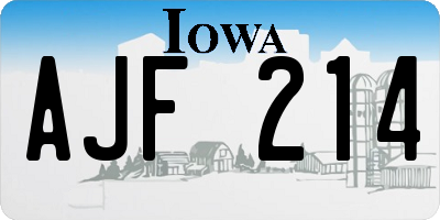 IA license plate AJF214