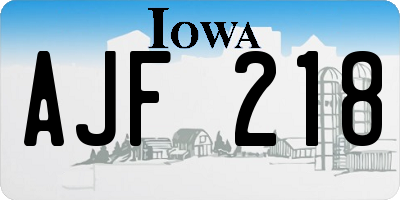 IA license plate AJF218