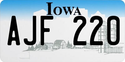 IA license plate AJF220