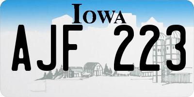 IA license plate AJF223