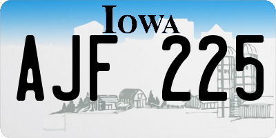 IA license plate AJF225