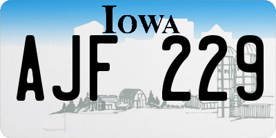 IA license plate AJF229