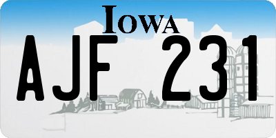 IA license plate AJF231