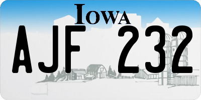 IA license plate AJF232