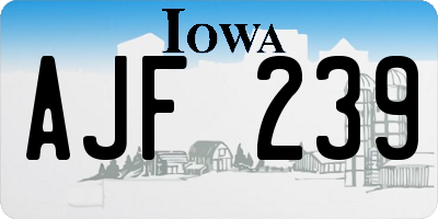 IA license plate AJF239