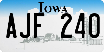 IA license plate AJF240