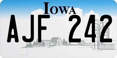 IA license plate AJF242