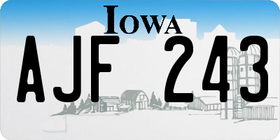IA license plate AJF243