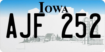 IA license plate AJF252