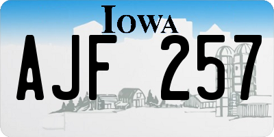 IA license plate AJF257