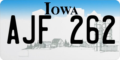 IA license plate AJF262