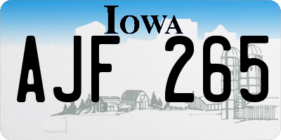 IA license plate AJF265