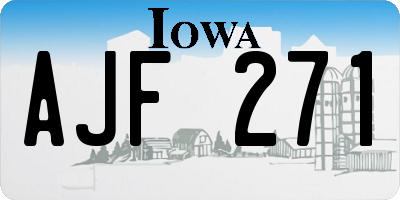 IA license plate AJF271