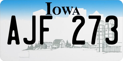 IA license plate AJF273