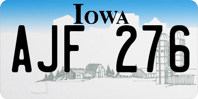 IA license plate AJF276