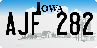 IA license plate AJF282