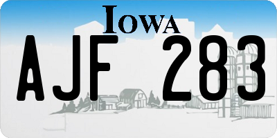 IA license plate AJF283