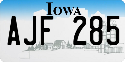 IA license plate AJF285