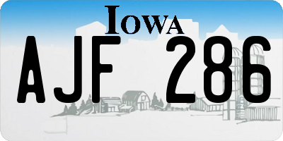 IA license plate AJF286