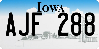 IA license plate AJF288